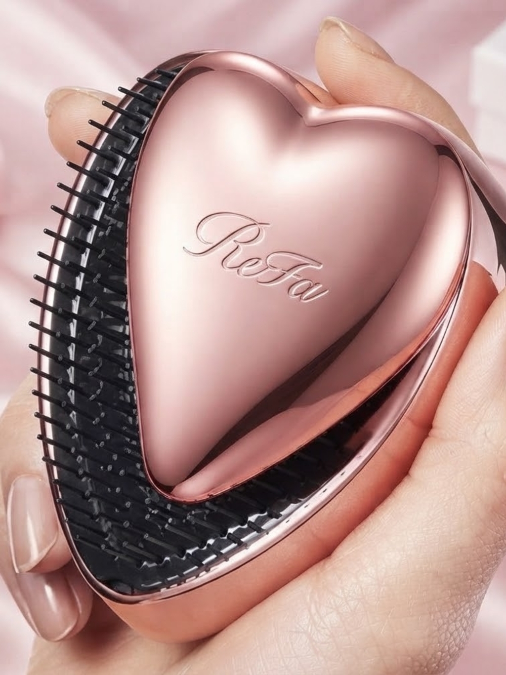 Rose Gold Heart Detangling Hair Brush